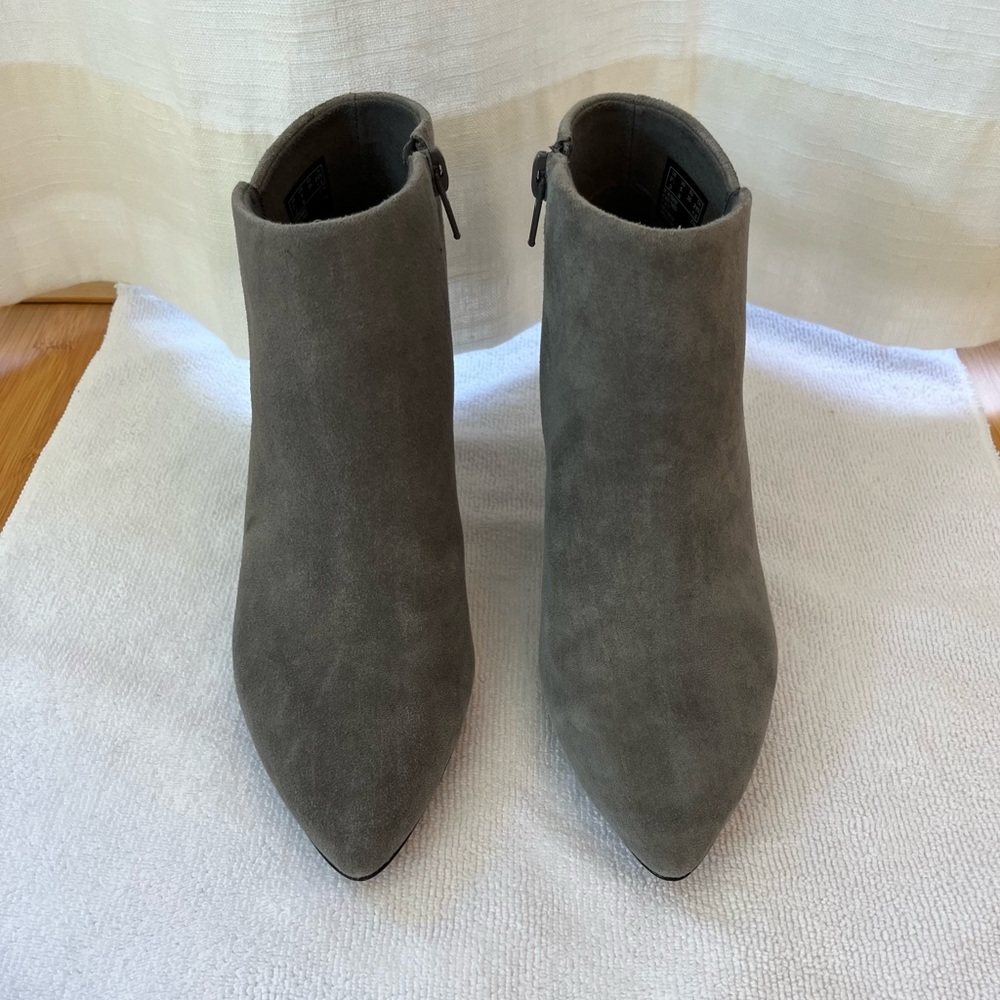 Clarks Gray Suede Ankle Booties